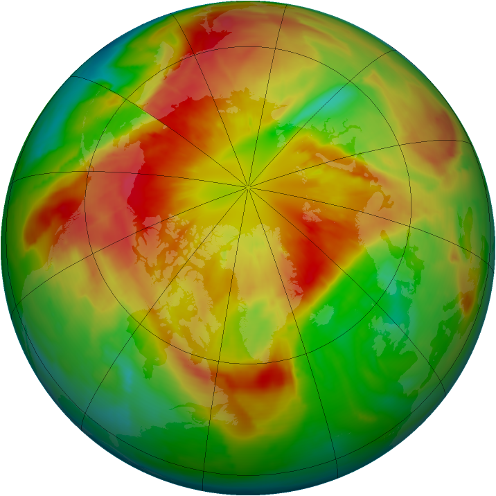 Arctic ozone map for 12 March 2012